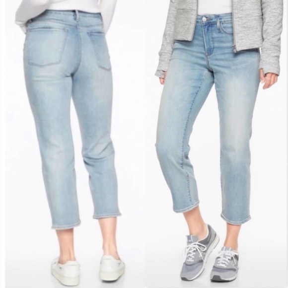 Athleta Denim - Athleta Sculptek Slim Straight Leg Crop High Rise Jean Zion Wash Light Wash 10